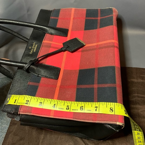 Kate Spade Cameron Street Red Plaid Candace Satchel Handbag - Picture 7 of 14
